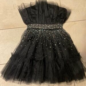 Black short tulle  dress
